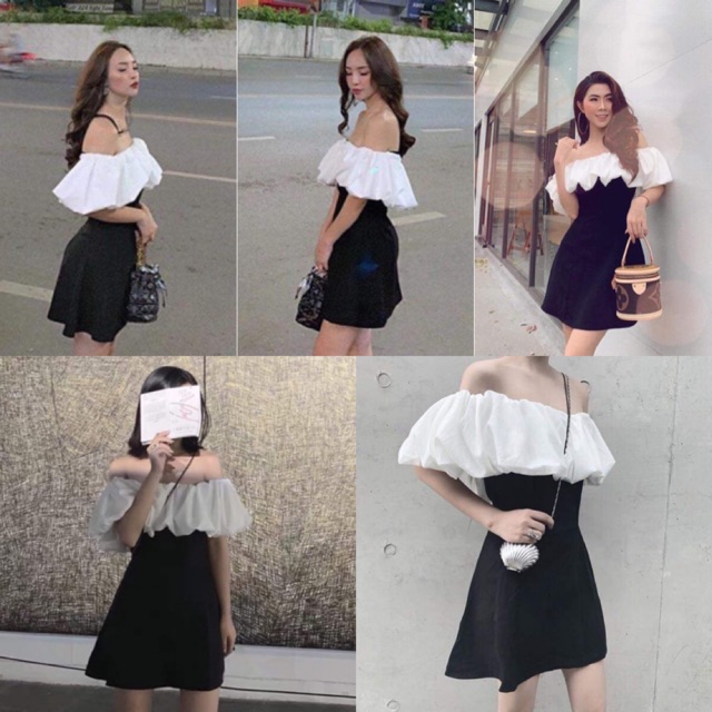 Đầm váy Ringela dress có mút ngực mặc được 2 kiểu trễ vai | BigBuy360 - bigbuy360.vn