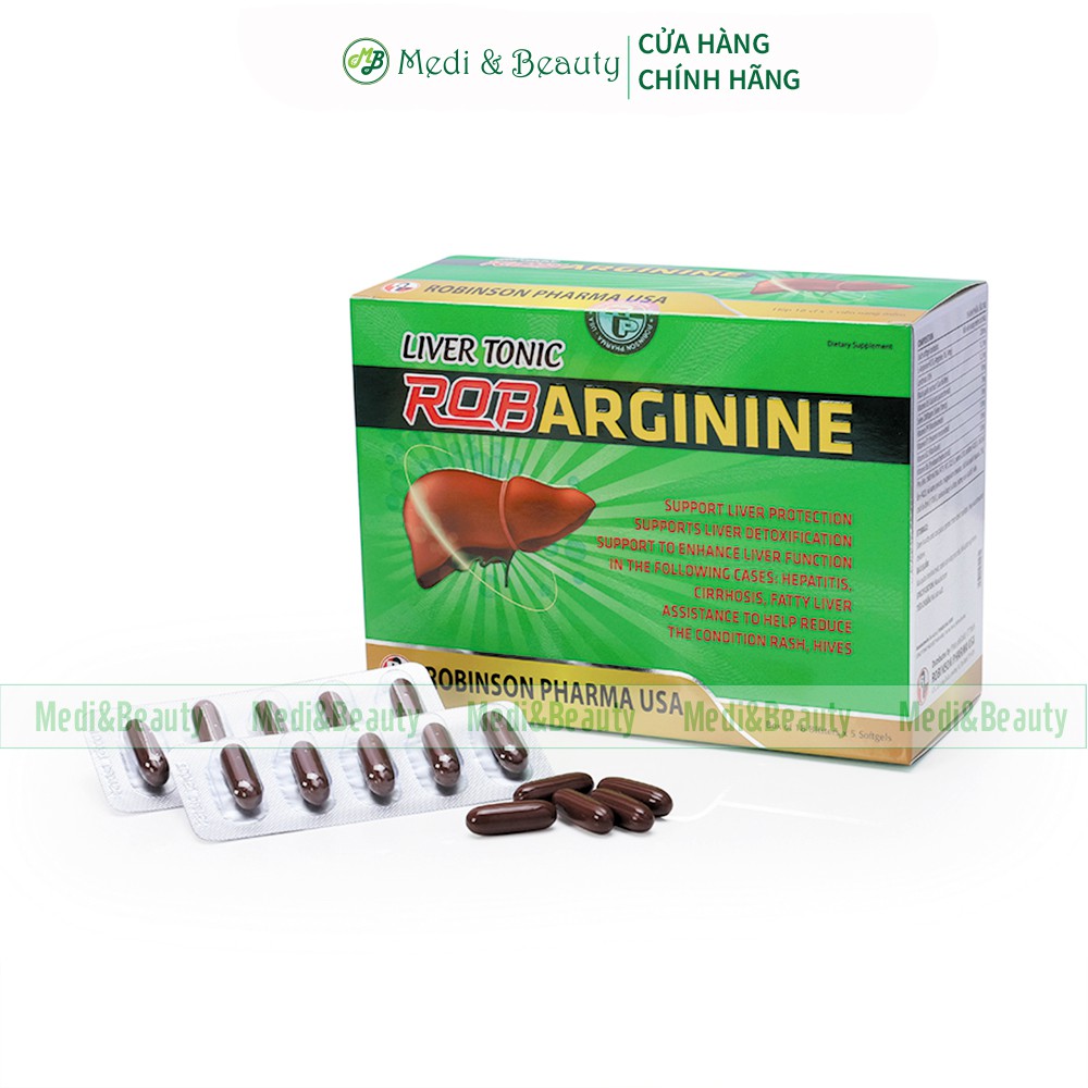 Viên uống bổ gan, giải độc gan, hạ men gan ROBARGININE hộp 90 viên