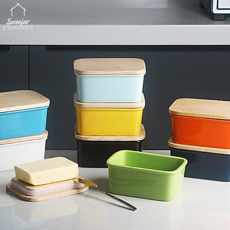 Hộp đựng bơ SWEEJAR có nắp đậy đóng kín chất liệu gốm tiện lợi