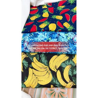 Vải thô cotton mềm mát 100k/3,5m khổ 1,5