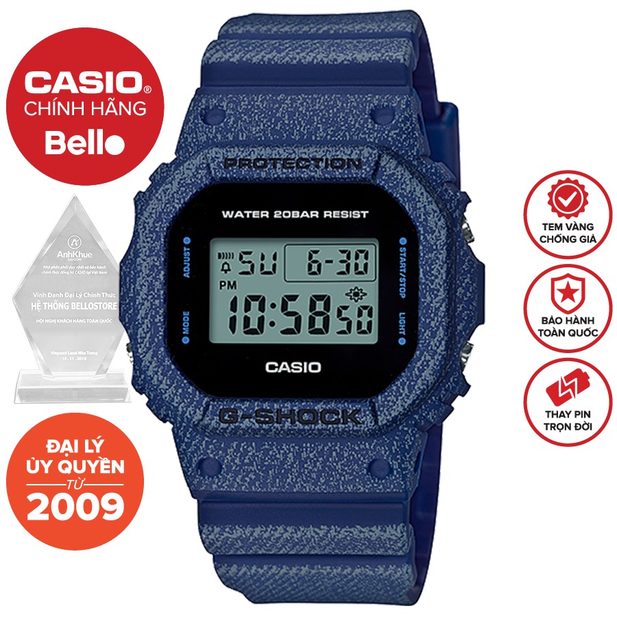 Đồng hồ Nam Dây Nhựa Casio G-Shock DW-5600DE-2 chính hãng bảo hành 5 năm Pin trọn đời