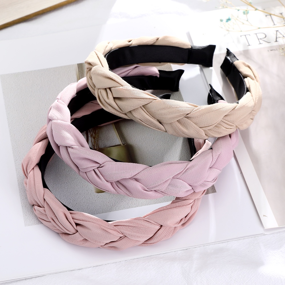 Băng Đô Haimeikang Vải Nhung Bện Xoắn Phong Cách Hàn Quốc Retro Cho Nữ