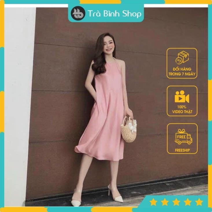 Đầm Suông , Váy Suông Cami Yếm Lụa Có Túi - Vải Xịn Xò