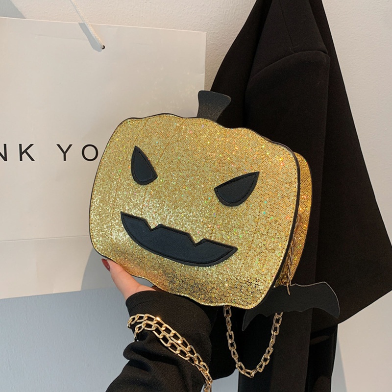 Túi Đeo Chéo Vai Hình Bí Ngô Phong Cách Halloween Dành Cho Nữ