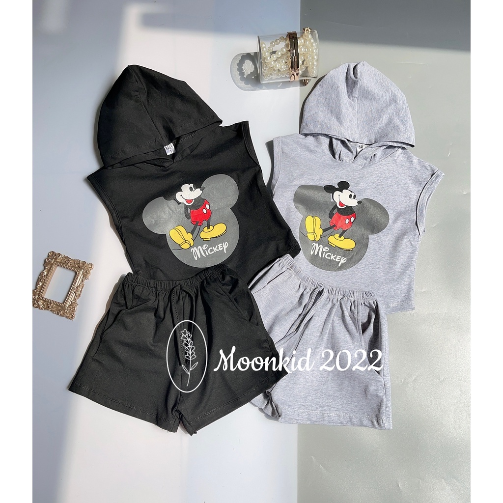 Bộ quần áo mũ hip hop cho bé gái 8-20kg