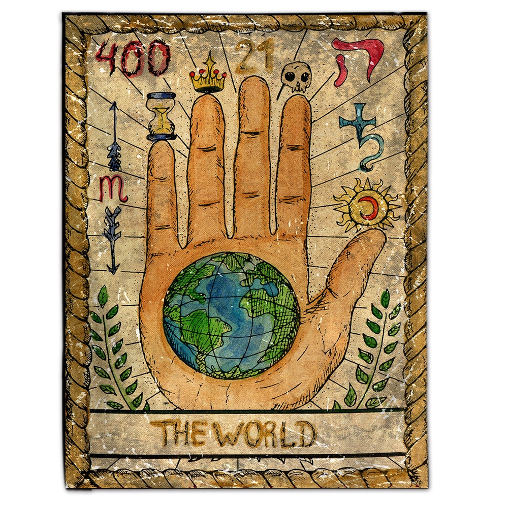 Thảm Treo Tường Trang Trí In Hình Lá Bài Tarot/Mặt Trời/Mặt Trời/Ngôi Sao Ấn Độ Nhiều Màu Sắc Phong Cách Âu Mỹ