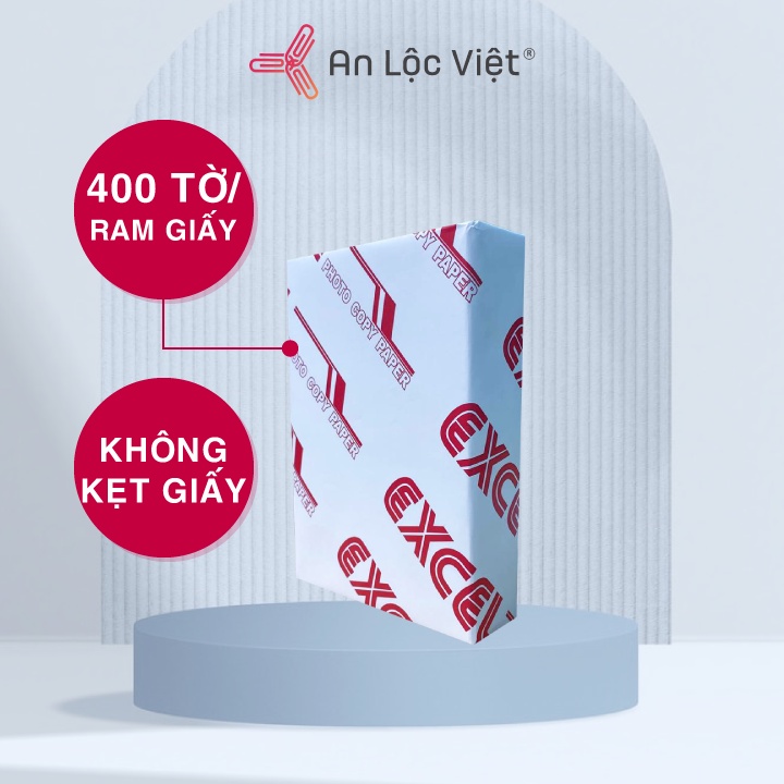1 Ram=400 Tờ Giấy A6 Excel 70 gsm - Eco, Giấy tự nhiên, mịn, độ trắng đạt 95%, tiết kiệm hơn theo lời khuyên từ NSX