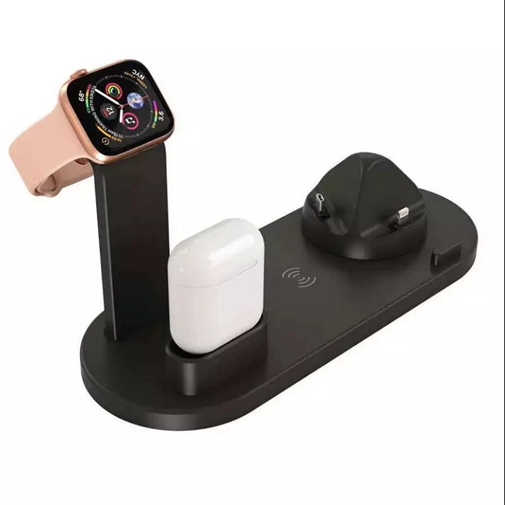 Đế Sạc Không Dây Chuẩn QI, Sạc Nhanh 4in1 Cho Apple Watch- iPhone- Airpods Cao Cấp Nhất