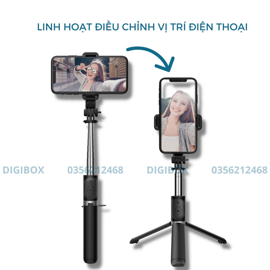 Gậy chụp ảnh 3 chân tự sướng chụp hình selfie kèm nút bluetooth kiêm tripod