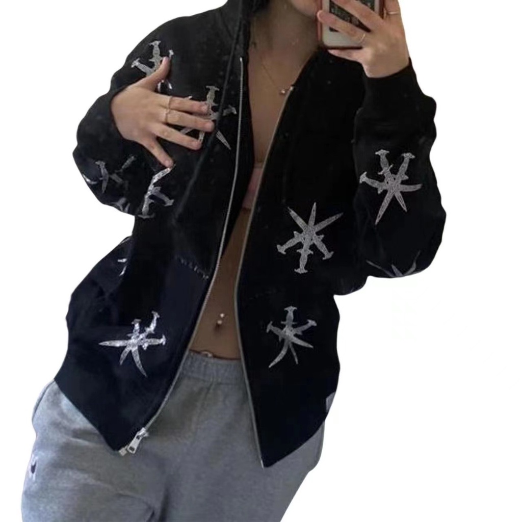 Bộ Áo Hoodie Tay Dài Và Quần Dài In Họa Tiết Phong Cách Vintage Dành Cho Nam y2k 2000s