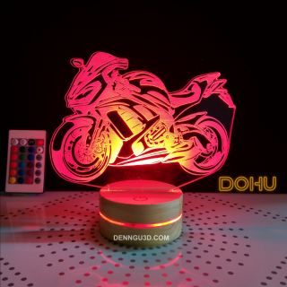 Đèn Để Bàn, Đèn Ngủ Xe Moto Phân Khối Lớn Mẫu 1 - 16 Màu Kèm Khiển Và Dây Cáp.