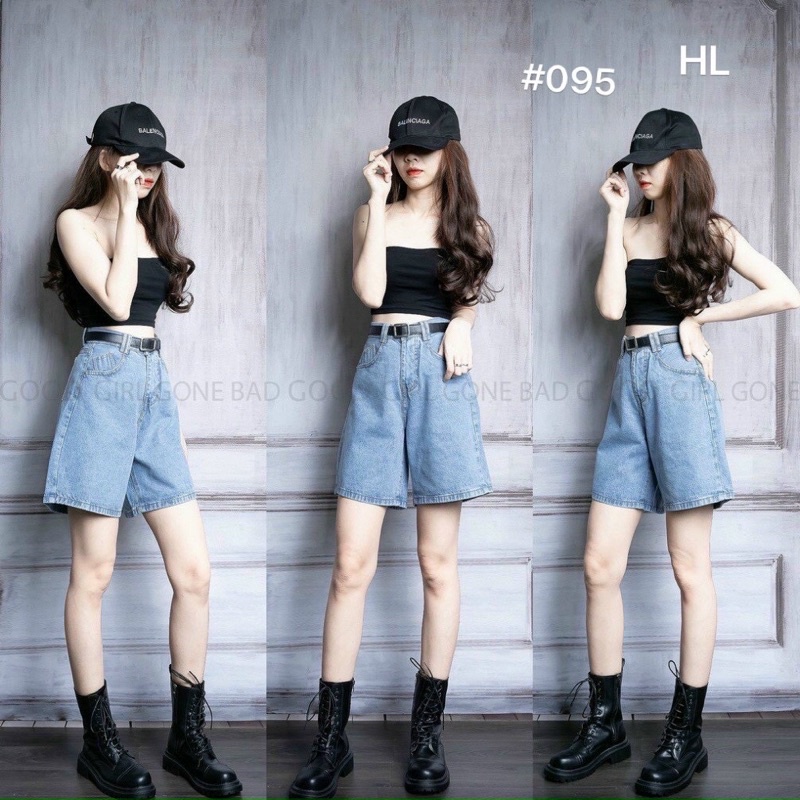 Quần Jean Nữ Dáng Quần Short Ống Rộng Màu Nhạt Kiểu Dáng Basic Nhẹ Nhàng