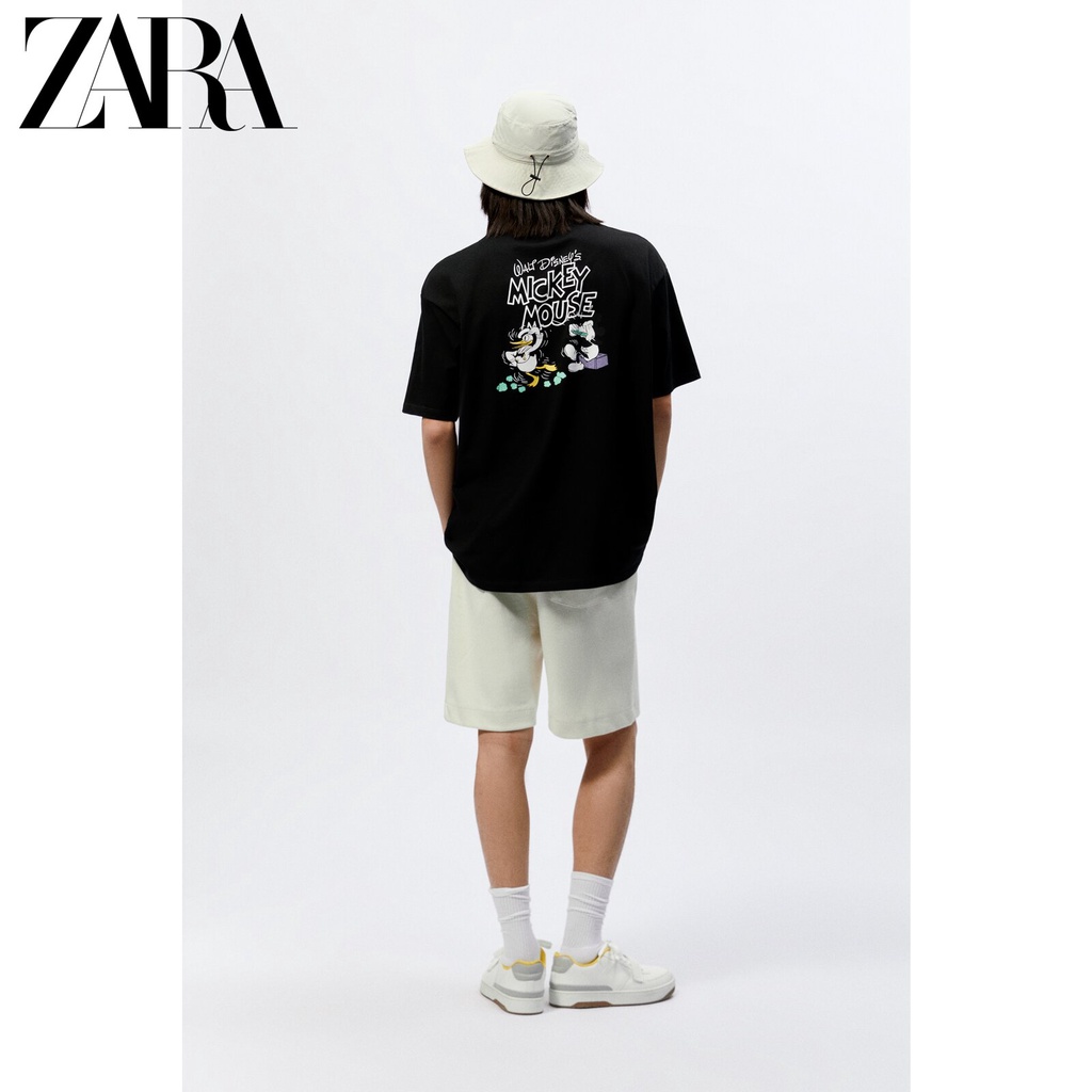Áo Thun Cotton Ngắn Tay In Hình Chuột Mickey Thời Trang ZARA Cá Tính Cho Nam 0679421 800