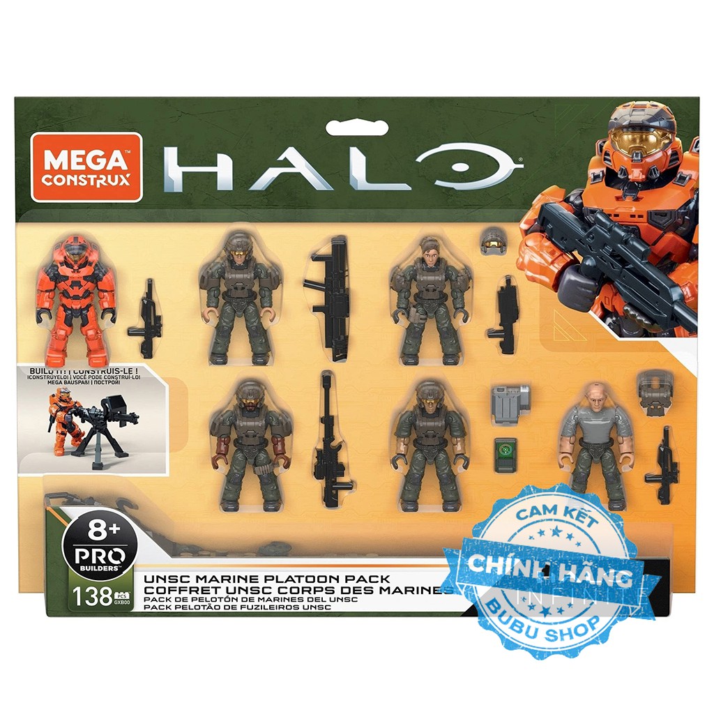 Mega Construx Halo - UNSC Marine Platoon Pack Construction Set - Bộ xếp hình Mega Construx