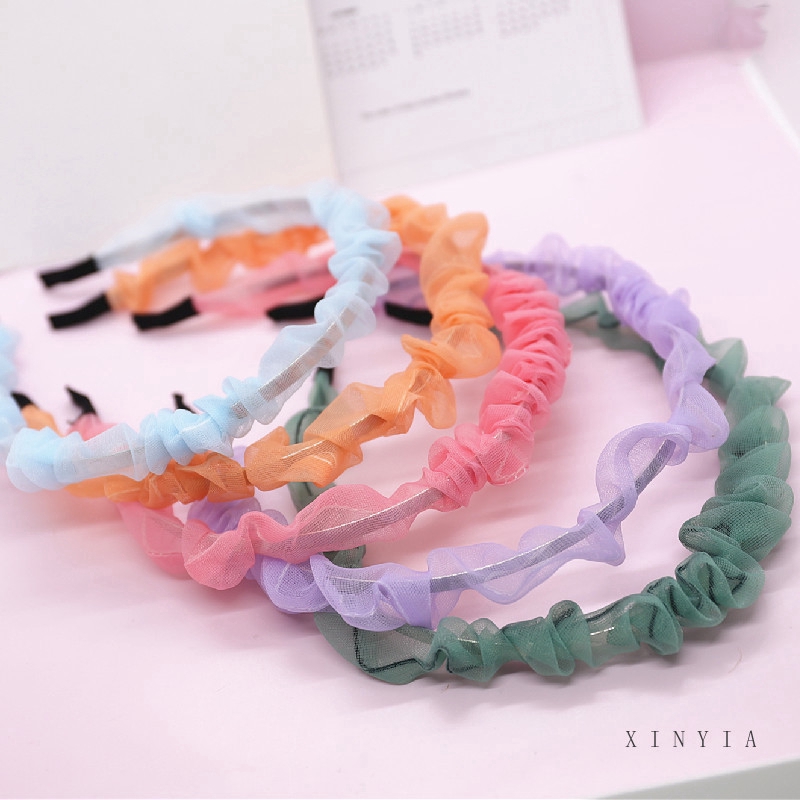 Băng đô chiffon một màu đơn giản thời trang thời trang Hàn Quốc
