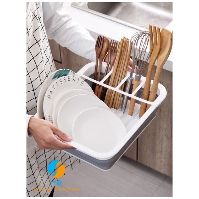Chậu úp bát gấp gọn đa năng thông minh 2 in 1, nhựa PP cao cấp, tiện dụng (CHẬU ÚP BÁT)