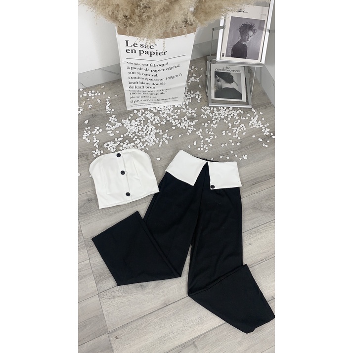 Set áo cup ngực quần xuông siêu cá tính