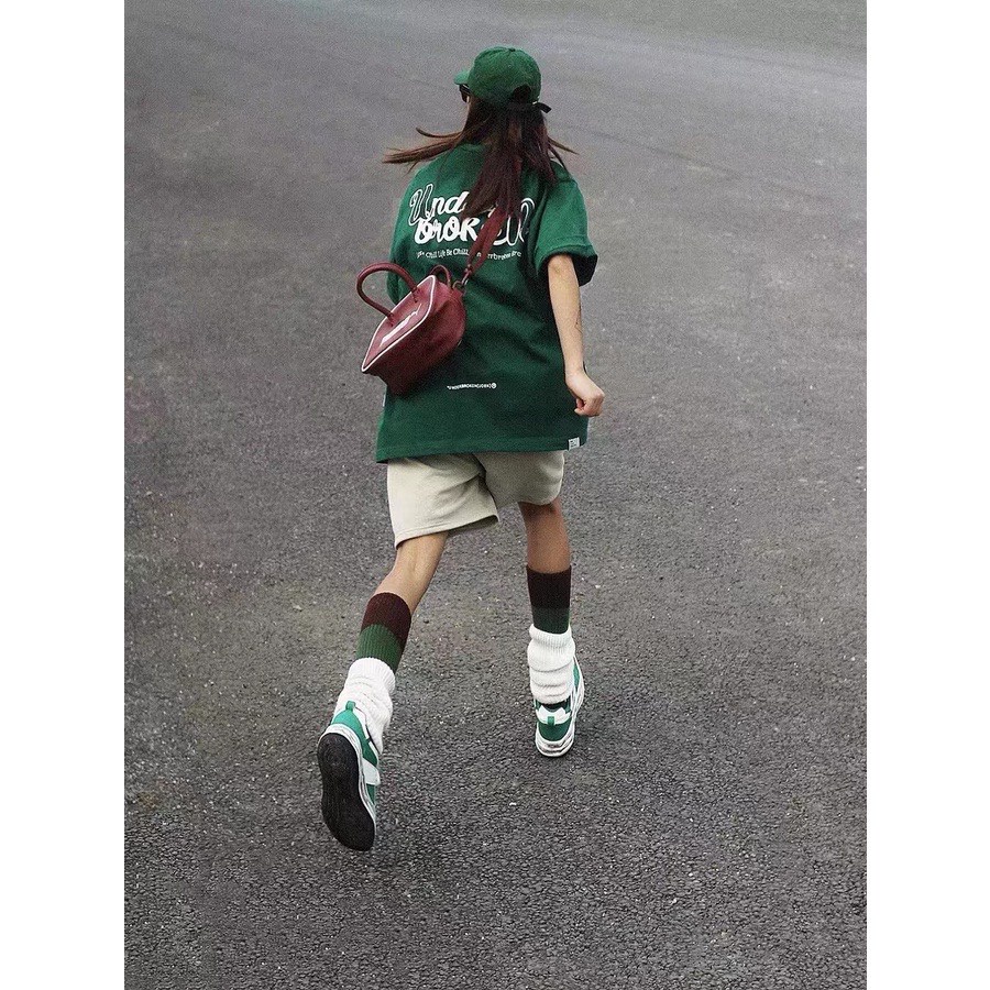 Áo thun tay lỡ Under Broken màu xanh lá ❤️ Áo phông oversize form rộng unisex  nam nữ - A06 - Happy Style