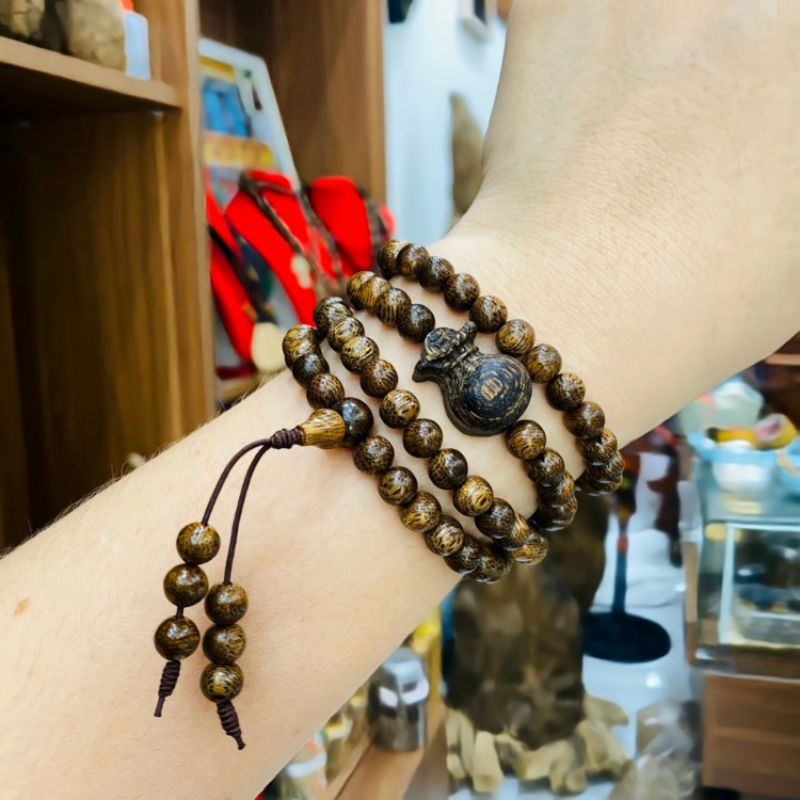 Vòng Tay Trầm Hương 108 Hạt Mix Chamr Trầm Tốc Tặng Kèm Hộp Gấm - N95 | BigBuy360 - bigbuy360.vn