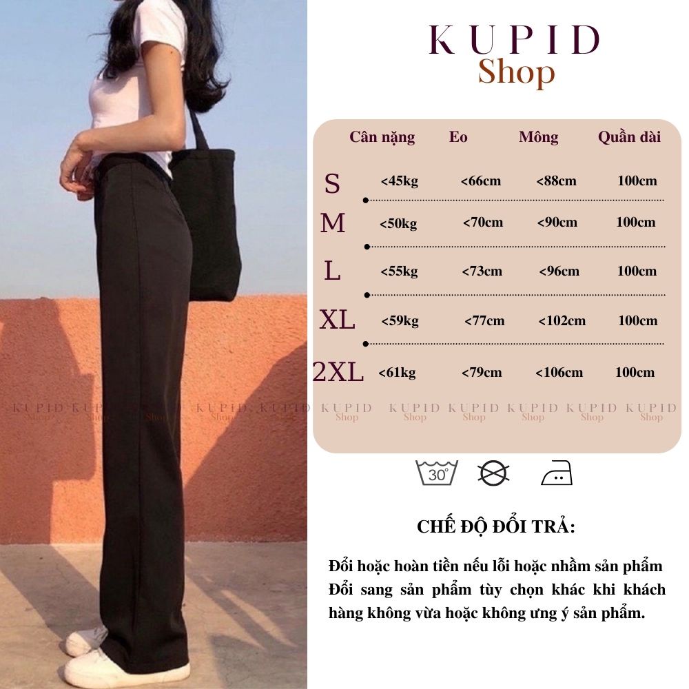 Quần ống rộng nữ dáng suông lưng cao hack dáng, vải tuyết mưa, chiều dài 100cm y ảnh mẫu mặc FREESHIP TẶNG QUÀ S990