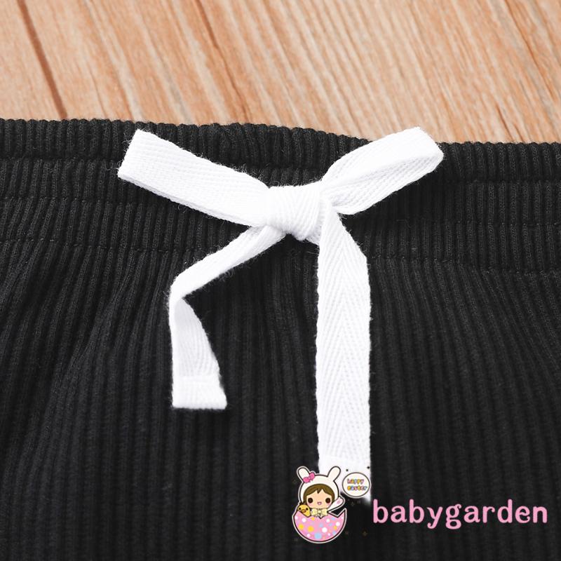 Set Áo Tay Dài Cổ Tròn Thêu Hình Gấu Phối Quần Dài Lưng Thun Co Giãn Tốt Thời Trang Cho Bé Trai 6 Tháng Tuổi-4 Tuổi