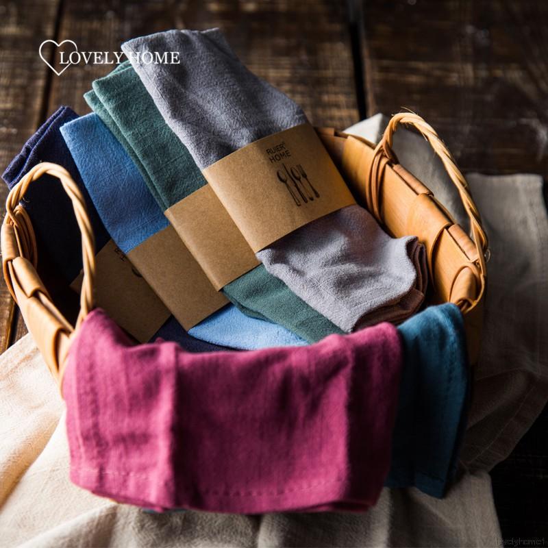 Khăn ăn vải lanh cotton 40x30cm sử dụng tại nhà tiện lợi