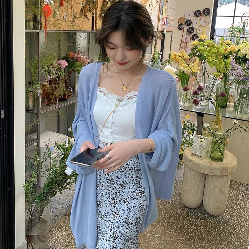 COZOK Áo Khoác Cardigan Tay Dài Chống Nắng Thiết Kế Đơn Giản Thời Trang