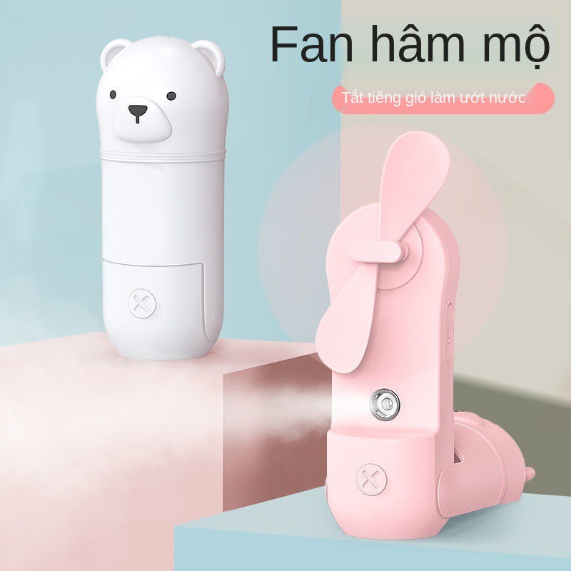 quạt sạc phun nước mùa hè đồng hồ USB máy tạo ẩm cầm tay mini có thể lại được nhỏ Quà tặng sinh nhật