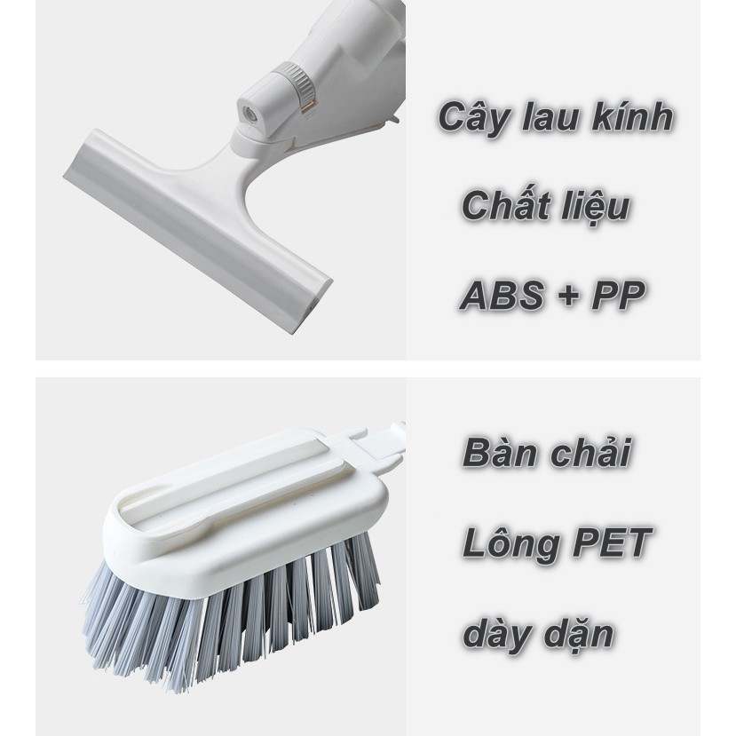 Cây lau Vệ Sinh cầm tay nhà cửa tích hợp bình xịt nước với 4 chức năng  Multipurpose Scraper