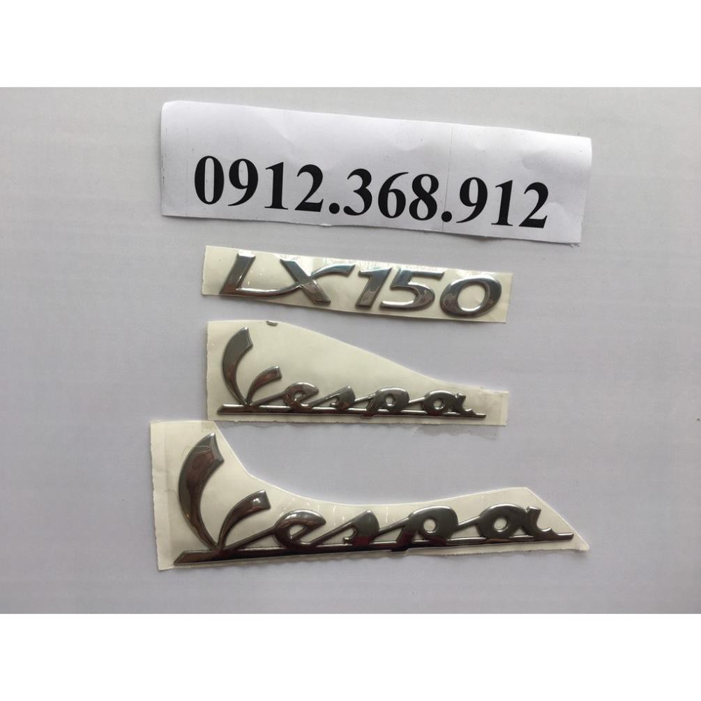 Bộ tem chữ vespa lx150, decal vespa lx150 giá trọn 1 bộ