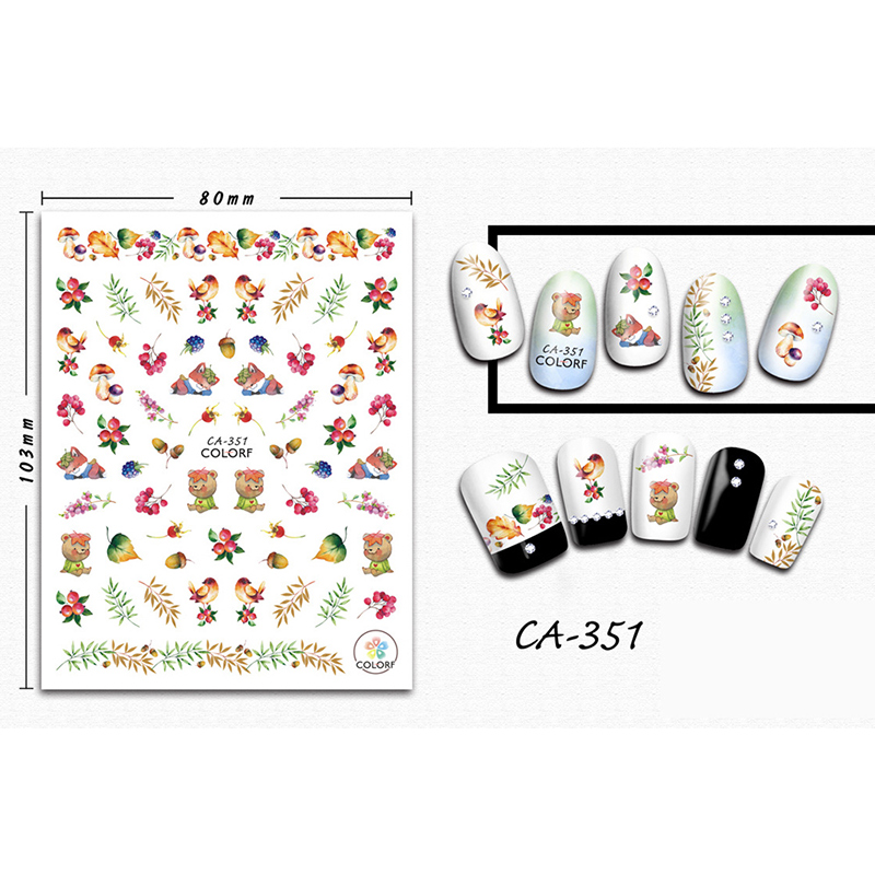 (Hàng Mới Về) Miếng Dán Hình Xăm Trang Trí Móng Tay 9 Phong Cách Chống Nước Cho Nữ