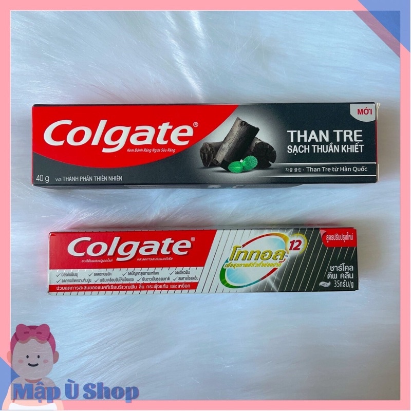 Kem đánh răng Colgate than tre Bamboo Charcoal - MaxFresh Trà xanh tuýp nhỏ 35g - 40g