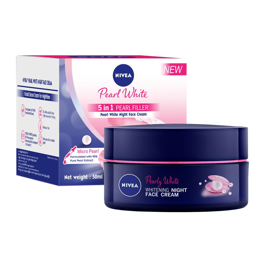 Kem dưỡng trắng da và se khít lỗ chân lông Nivea ban đêm 50ml