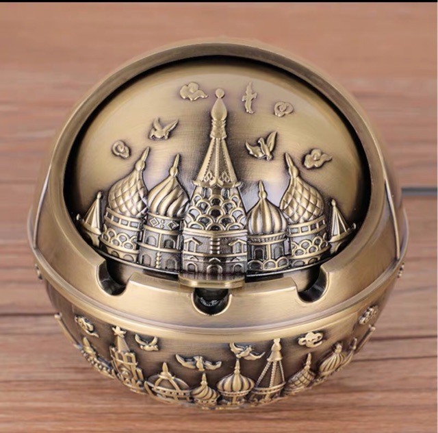 GẠT TÀN THUỐC LÁ MẠ ĐỒNG GIẢ CỔ