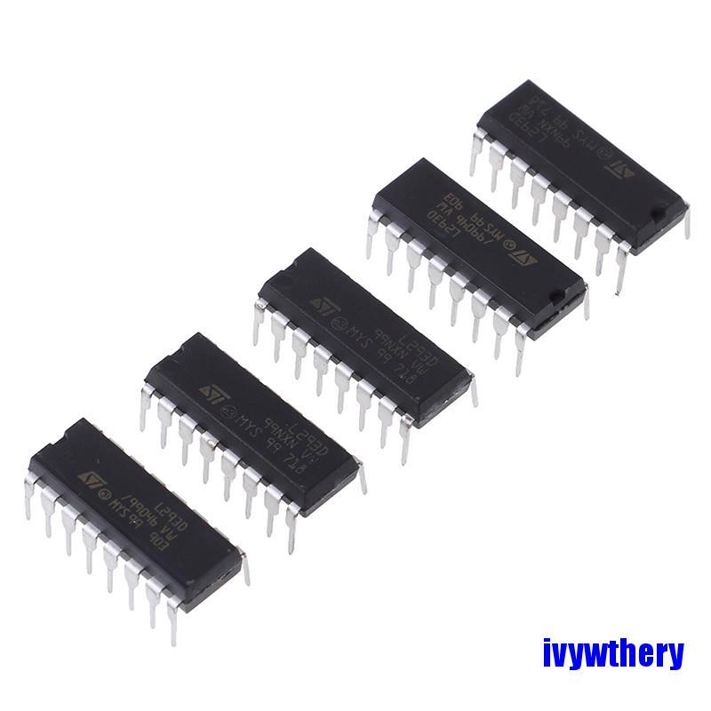 CHANNEL Bộ 5 Linh Kiện Động Cơ Ic St L293D L293 Dip16