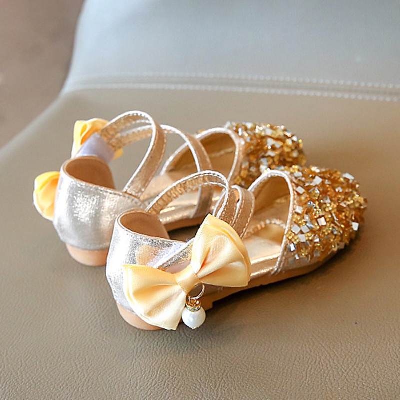 Xăng đan Công Chúa Gắn Nơ Dễ Thương Cho Bé Gái Tập Nhảy