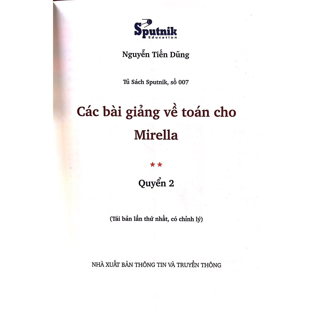 Sách Các Bài Giảng Về Toán Cho Mirella Quyển 2