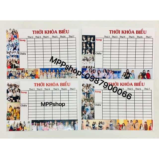 Thời khoá biểu TWICE 3 tấm