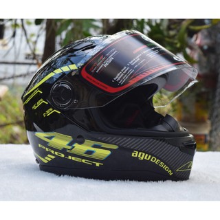 Nón bảo hiểm fullface AGU họa tiết tem 46 vàng (hàng chính hãng)