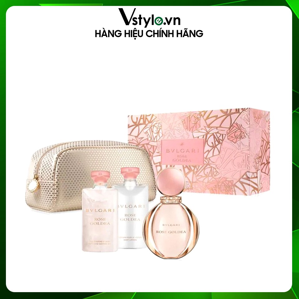 Set 3  Sản Phẩm Nước Hoa Nữ Bvlgari Rose Goldea 75ml-75ml-90ml Kèm Túi Vàng Gold Sang Trọng