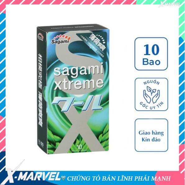 Bao cao su Sagami Xtreme Spearmint siêu mỏng siêu mềm cao cấp bạc hà mát lạnh /áo mưa