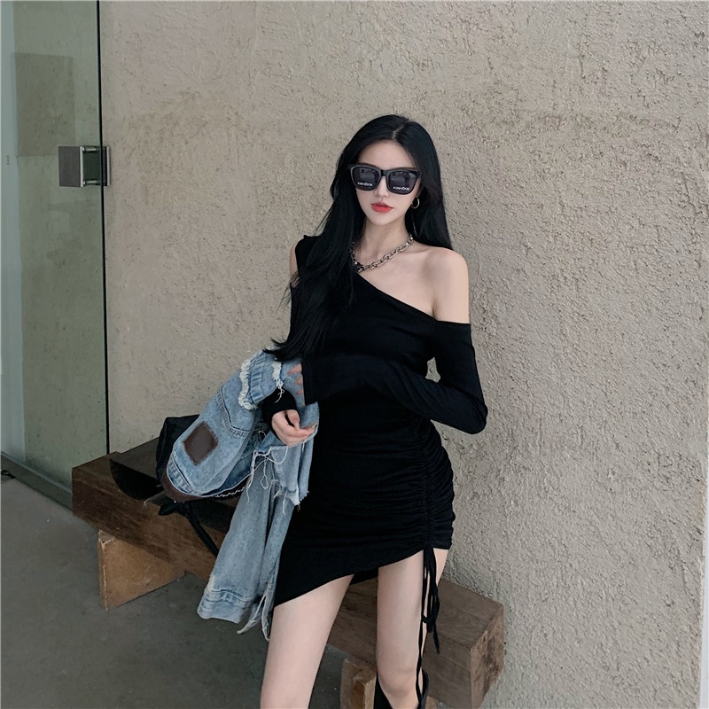 IELGY  Đầm Ôm Dáng Không Dây Màu Trơn Thời Trang Hàn Quốc Dành Cho Nữ Màu Sắc