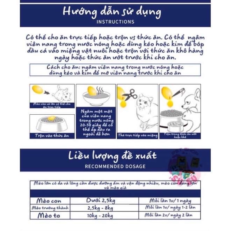 Dầu Cá hồi OMEGA3-6 dành cho mèo