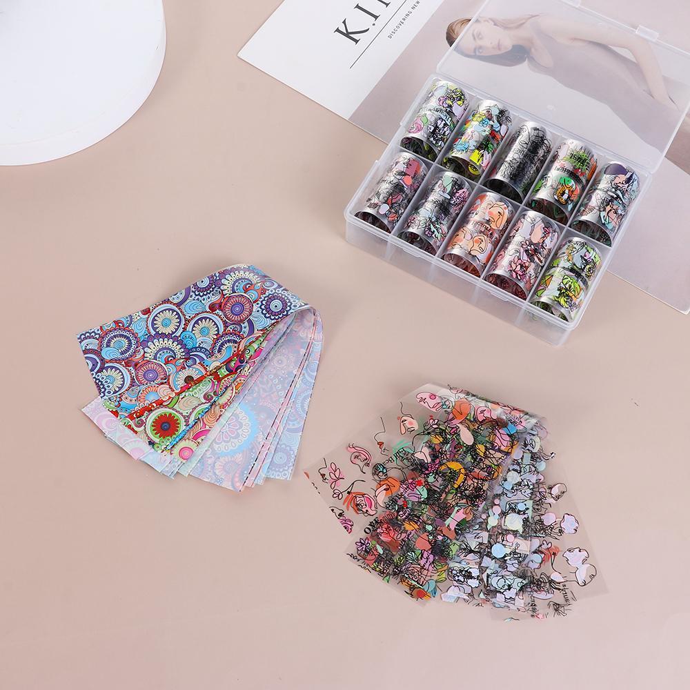Set 10 Giấy Foil Dán Trang Trí Móng Tay Nghệ Thuật