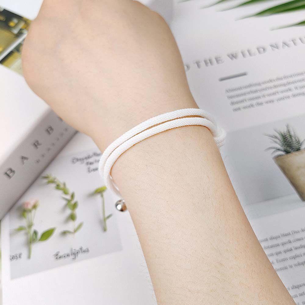 Wmes15h Vòng Tay Dây Bện Mặt Thánh Giá Bằng Hợp Kim Tối Giản Màu Đỏ Đen Trắng Dành Cho Cặp Đôi Bạn Gái