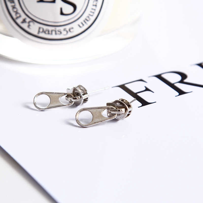 Bông tai 2261 hình đầu khóa kéo sáng tạo cho nam và nữ