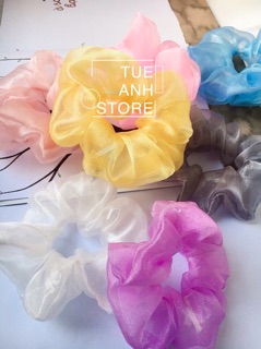 B48VK Dây buộc tóc scrunchine màu pastel
