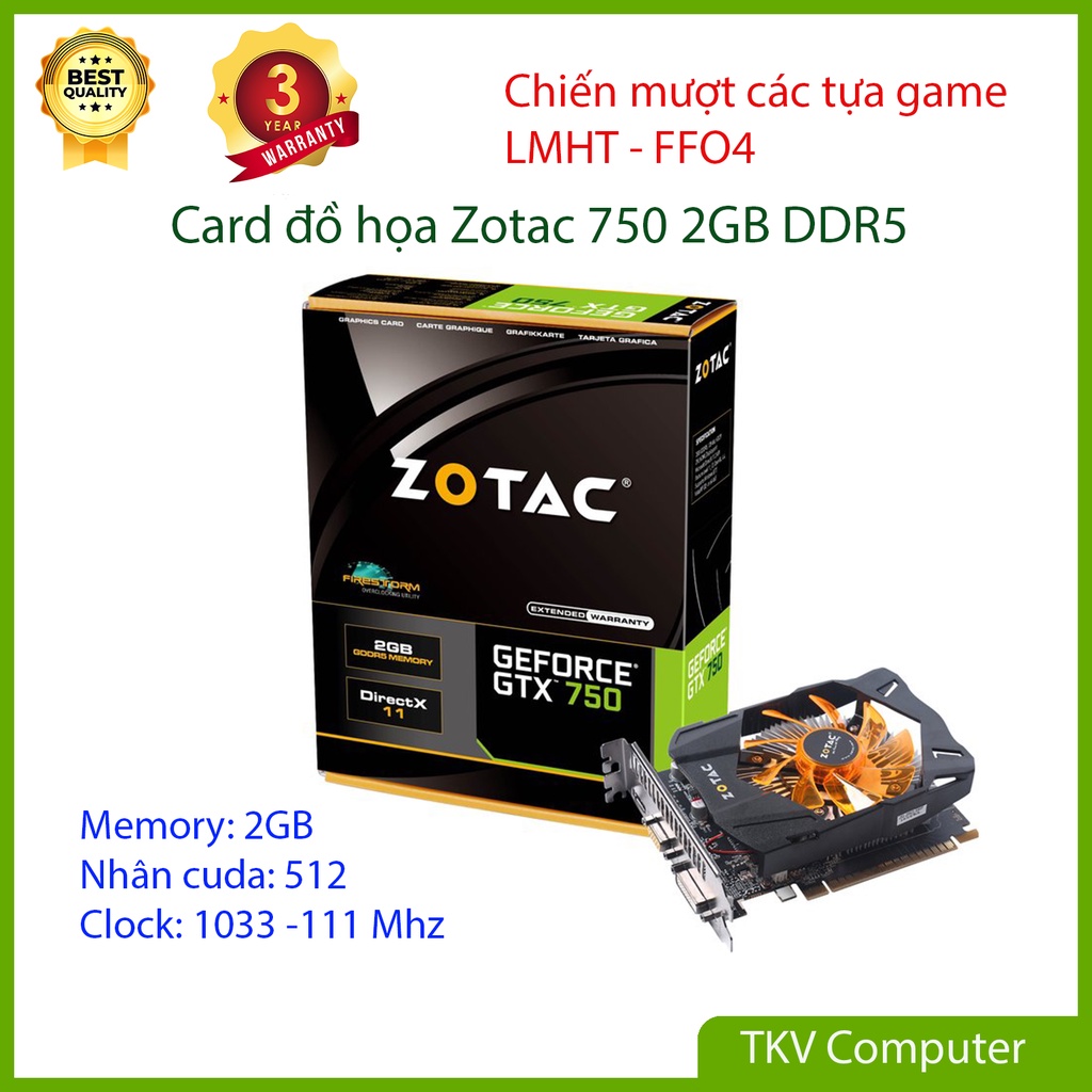 Card đồ họa Zotac 750 1GB DDR5 - Chiến mượt các tựa game LMHT - FFO4 | BigBuy360 - bigbuy360.vn