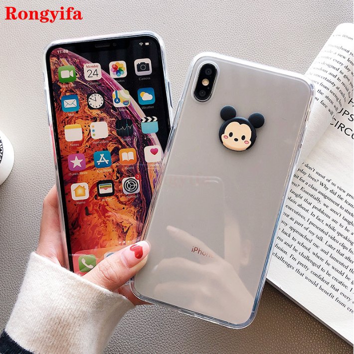 Samsung Galaxy J2 Pro J8 J7 J6 J6+ J4 J4+ Plus J3 2018 J7 J5 J3 Pro 2017 J2 Core Phone Case Mickey Minnie Cartoon Cute Transparent Clear Soft TPU Case Cover