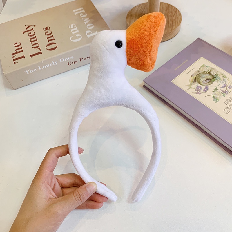 Băng Đô Cài Tóc Họa Tiết Chú Ngỗng Hoạt Hình Dễ Thương Vui Nhộn Cho Nữ